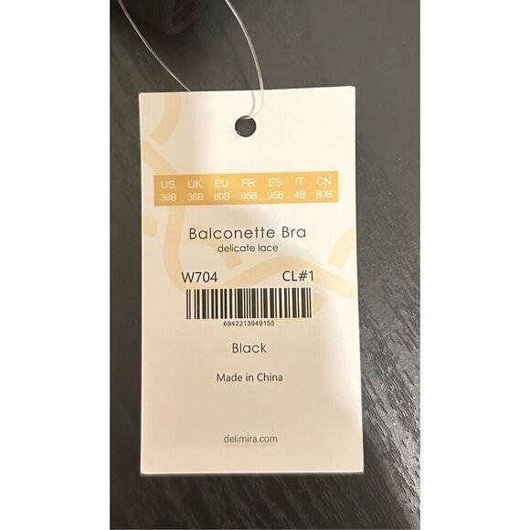 Delimira Lace Balconette Bra Size 36B - Picture 3 of 4